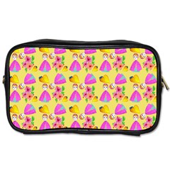 Girl With Hood Cape Heart Lemon Pattern Yellow Toiletries Bag (two Sides) by snowwhitegirl