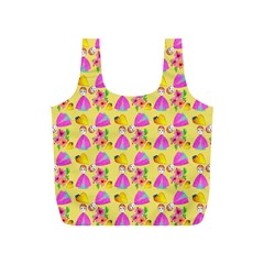 Girl With Hood Cape Heart Lemon Pattern Yellow Full Print Recycle Bag (s) by snowwhitegirl