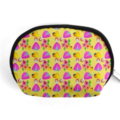 Girl With Hood Cape Heart Lemon Pattern Yellow Accessory Pouch (medium) by snowwhitegirl