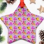 Girl With Hood Cape Heart Lemon Pattern Lilac Ornament (Star) Front