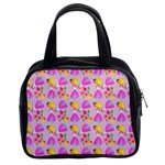 Girl With Hood Cape Heart Lemon Pattern Lilac Classic Handbag (Two Sides) Front