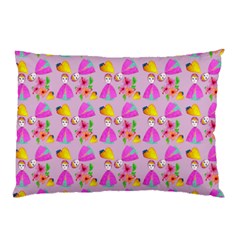 Girl With Hood Cape Heart Lemon Pattern Lilac Pillow Case by snowwhitegirl