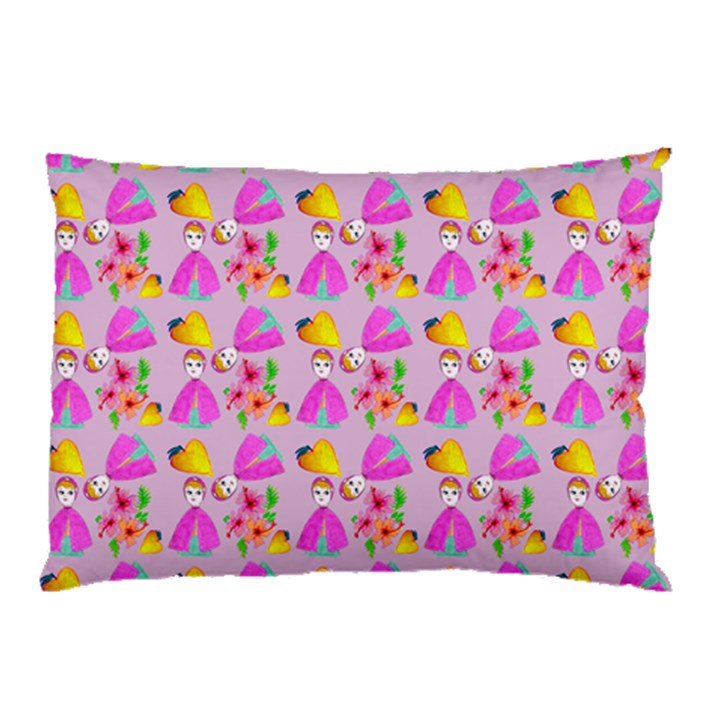 Girl With Hood Cape Heart Lemon Pattern Lilac Pillow Case