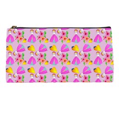 Girl With Hood Cape Heart Lemon Pattern Lilac Pencil Case by snowwhitegirl