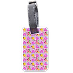 Girl With Hood Cape Heart Lemon Pattern Lilac Luggage Tag (one Side) by snowwhitegirl