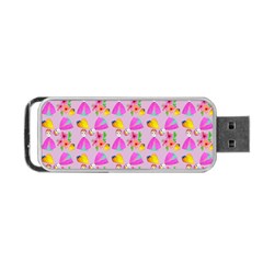 Girl With Hood Cape Heart Lemon Pattern Lilac Portable Usb Flash (two Sides) by snowwhitegirl