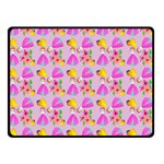 Girl With Hood Cape Heart Lemon Pattern Lilac Double Sided Fleece Blanket (Small)  45 x34  Blanket Front