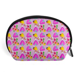 Girl With Hood Cape Heart Lemon Pattern Lilac Accessory Pouch (large) by snowwhitegirl