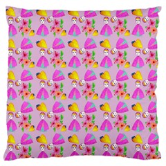 Girl With Hood Cape Heart Lemon Pattern Lilac Standard Flano Cushion Case (two Sides) by snowwhitegirl