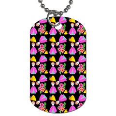 Girl With Hood Cape Heart Lemon Pattern Black Dog Tag (one Side) by snowwhitegirl