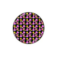 Girl With Hood Cape Heart Lemon Pattern Black Hat Clip Ball Marker (4 Pack) by snowwhitegirl