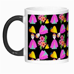 Girl With Hood Cape Heart Lemon Pattern Black Morph Mugs by snowwhitegirl