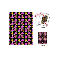 Girl With Hood Cape Heart Lemon Pattern Black Playing Cards Single Design (mini) by snowwhitegirl