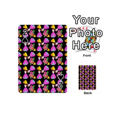 Girl With Hood Cape Heart Lemon Pattern Black Playing Cards 54 Designs (mini) by snowwhitegirl