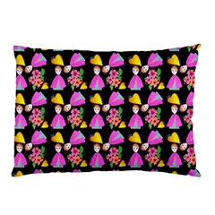 Girl With Hood Cape Heart Lemon Pattern Black Pillow Case (two Sides) by snowwhitegirl