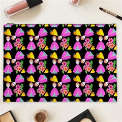 Girl With Hood Cape Heart Lemon Pattern Black Cosmetic Bag (xxl) by snowwhitegirl