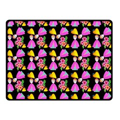 Girl With Hood Cape Heart Lemon Pattern Black Double Sided Fleece Blanket (small)  by snowwhitegirl