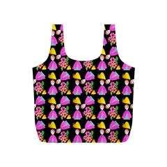 Girl With Hood Cape Heart Lemon Pattern Black Full Print Recycle Bag (s) by snowwhitegirl