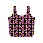 Girl With Hood Cape Heart Lemon Pattern Black Full Print Recycle Bag (S) Front