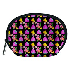 Girl With Hood Cape Heart Lemon Pattern Black Accessory Pouch (medium) by snowwhitegirl