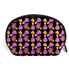 Girl With Hood Cape Heart Lemon Pattern Black Accessory Pouch (large) by snowwhitegirl