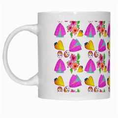 Girl With Hood Cape Heart Lemon Pattern White White Mugs by snowwhitegirl