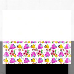 Girl With Hood Cape Heart Lemon Pattern White Rectangular Jigsaw Puzzl by snowwhitegirl