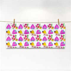 Girl With Hood Cape Heart Lemon Pattern White Hand Towel by snowwhitegirl