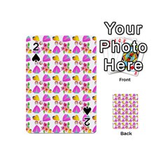 Girl With Hood Cape Heart Lemon Pattern White Playing Cards 54 Designs (mini) by snowwhitegirl