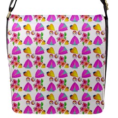 Girl With Hood Cape Heart Lemon Pattern White Flap Closure Messenger Bag (s) by snowwhitegirl