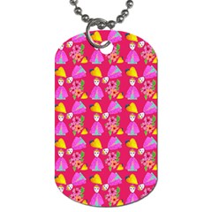 Girl With Hood Cape Heart Lemon Pattern Pink Dog Tag (two Sides) by snowwhitegirl