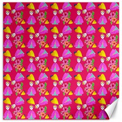 Girl With Hood Cape Heart Lemon Pattern Pink Canvas 20  X 20  by snowwhitegirl