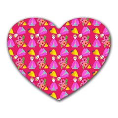 Girl With Hood Cape Heart Lemon Pattern Pink Heart Mousepads by snowwhitegirl