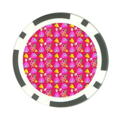 Girl With Hood Cape Heart Lemon Pattern Pink Poker Chip Card Guard (10 Pack) by snowwhitegirl