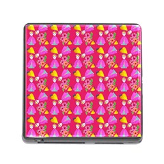 Girl With Hood Cape Heart Lemon Pattern Pink Memory Card Reader (square 5 Slot) by snowwhitegirl