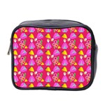 Girl With Hood Cape Heart Lemon Pattern Pink Mini Toiletries Bag (Two Sides) Front