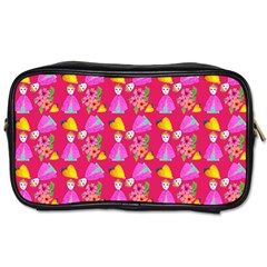 Girl With Hood Cape Heart Lemon Pattern Pink Toiletries Bag (two Sides) by snowwhitegirl