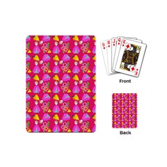 Girl With Hood Cape Heart Lemon Pattern Pink Playing Cards Single Design (mini) by snowwhitegirl