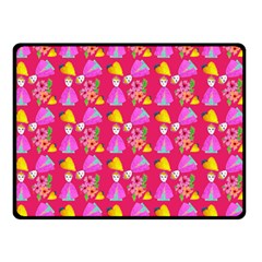 Girl With Hood Cape Heart Lemon Pattern Pink Double Sided Fleece Blanket (small)  by snowwhitegirl