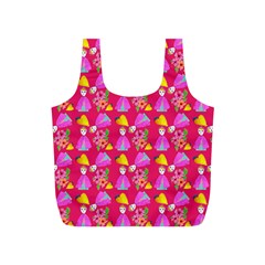 Girl With Hood Cape Heart Lemon Pattern Pink Full Print Recycle Bag (s) by snowwhitegirl