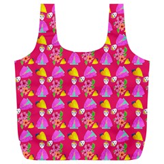 Girl With Hood Cape Heart Lemon Pattern Pink Full Print Recycle Bag (xl) by snowwhitegirl