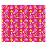 Girl With Hood Cape Heart Lemon Pattern Pink Double Sided Flano Blanket (Small)  50 x40  Blanket Front