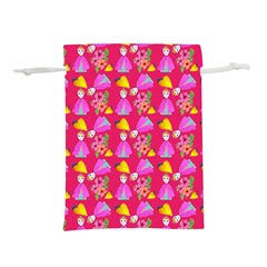 Girl With Hood Cape Heart Lemon Pattern Pink Lightweight Drawstring Pouch (s) by snowwhitegirl