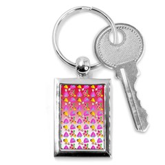 Girl With Hood Cape Heart Lemon Pattern Red Ombre Key Chain (rectangle) by snowwhitegirl