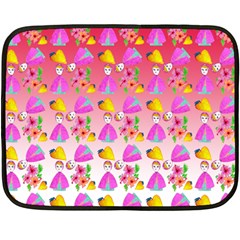 Girl With Hood Cape Heart Lemon Pattern Red Ombre Double Sided Fleece Blanket (mini)  by snowwhitegirl