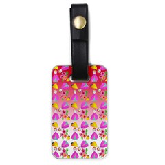 Girl With Hood Cape Heart Lemon Pattern Red Ombre Luggage Tag (one Side) by snowwhitegirl