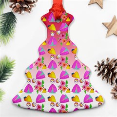 Girl With Hood Cape Heart Lemon Pattern Red Ombre Ornament (christmas Tree)  by snowwhitegirl