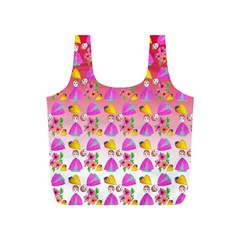 Girl With Hood Cape Heart Lemon Pattern Red Ombre Full Print Recycle Bag (s) by snowwhitegirl