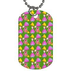 Girl With Hood Cape Heart Lemon Pattern Green Dog Tag (two Sides) by snowwhitegirl