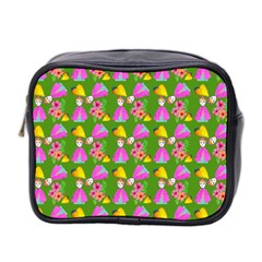 Girl With Hood Cape Heart Lemon Pattern Green Mini Toiletries Bag (two Sides) by snowwhitegirl